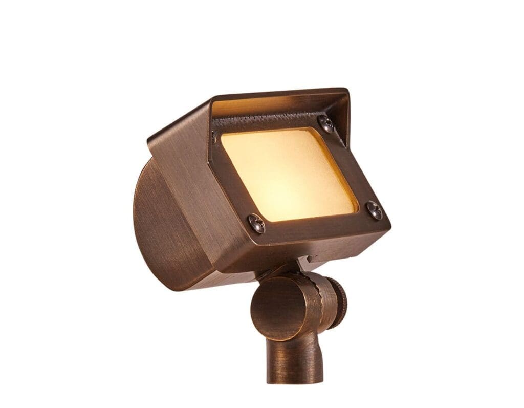 Alliance Outdoor Lighting FL50 LED flood light in brass/bronze for